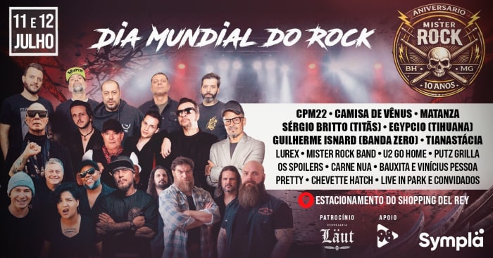 Dia Mundial do Rock: CPM 22, Camisa de Vênus, Matanza, Tianastácia, Sérgio Britto (Titãs) e mais! @ Belo Horizonte - MG
