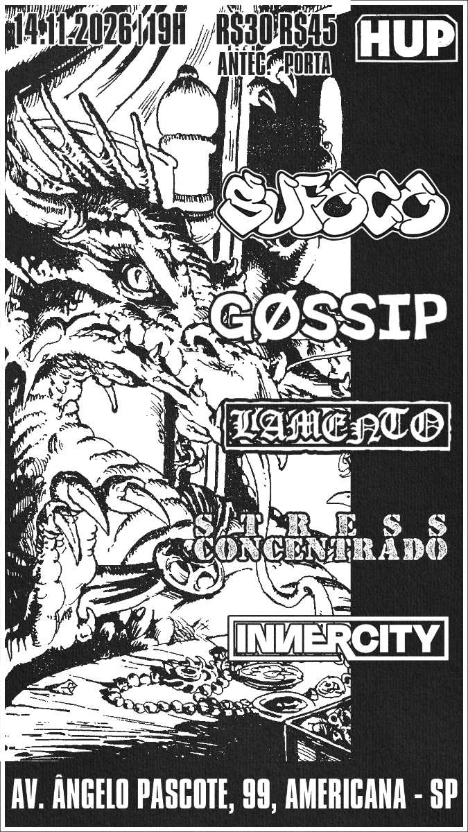 Stress Concentrado, Sufoco, Gossip, Lamento e Innercity em Americana @ Americana - SP