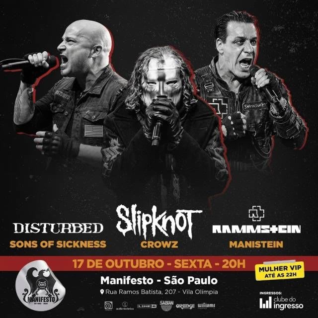 Covers: Slipknot - Disturbed - Rammstein @ São Paulo - SP