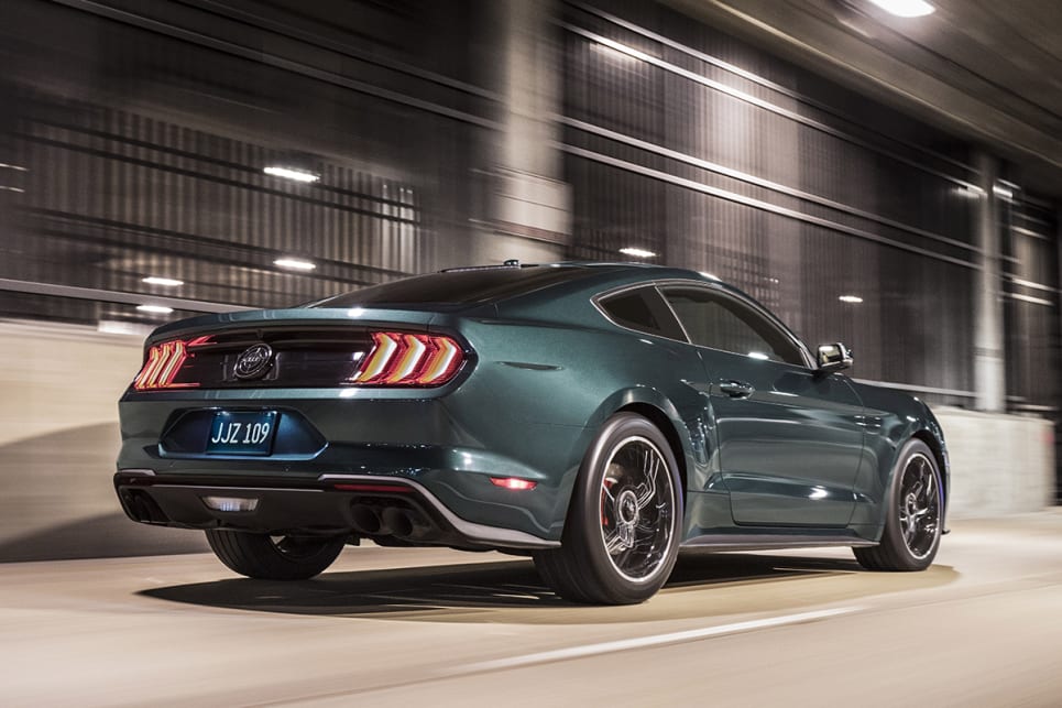 Outback there is Black NitroPlate⢠exhaust tips and a Bullitt logo on the circular faux gas cap