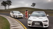 Mitsubishi Evo Final Edition and Subaru WRX STI 2015 | Neal Bates track test Mitsubishi Evo Final Edition and Subaru WRX STI 2015 | Neal Bates track test