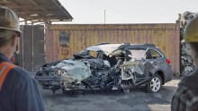 Ad uses horrifically crashed vehicle to sell new ones Ad uses horrifically crashed vehicle to sell new ones