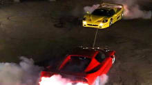 Ferrari F50s throw dirt, tug-of-war video Ferrari F50s throw dirt, tug-of-war video