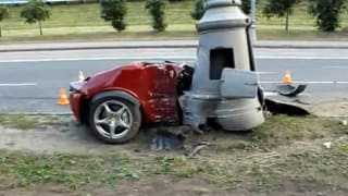 Ferrari 612 Scaglietti torn in half