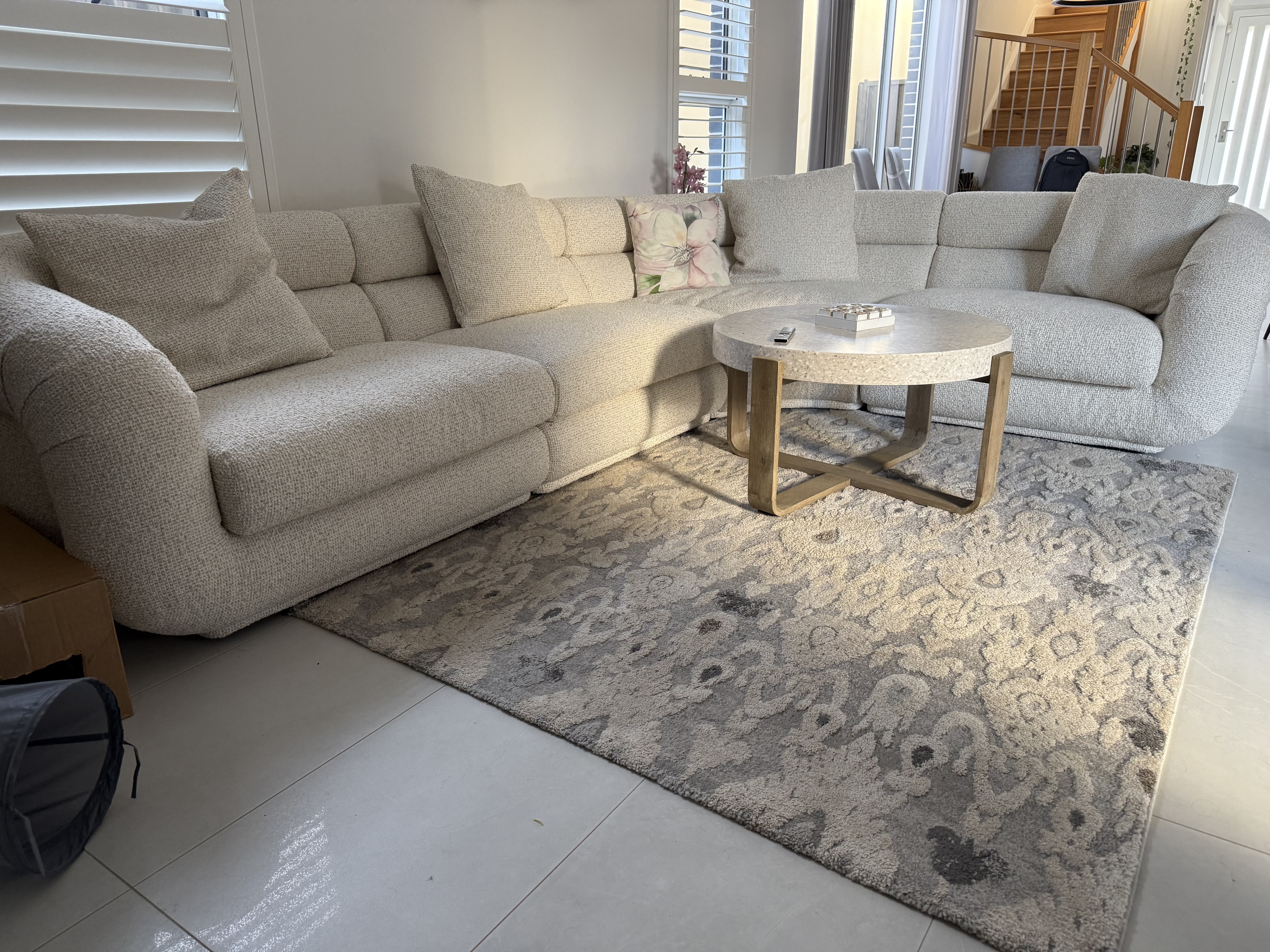 Solari Armless Sofa in cream