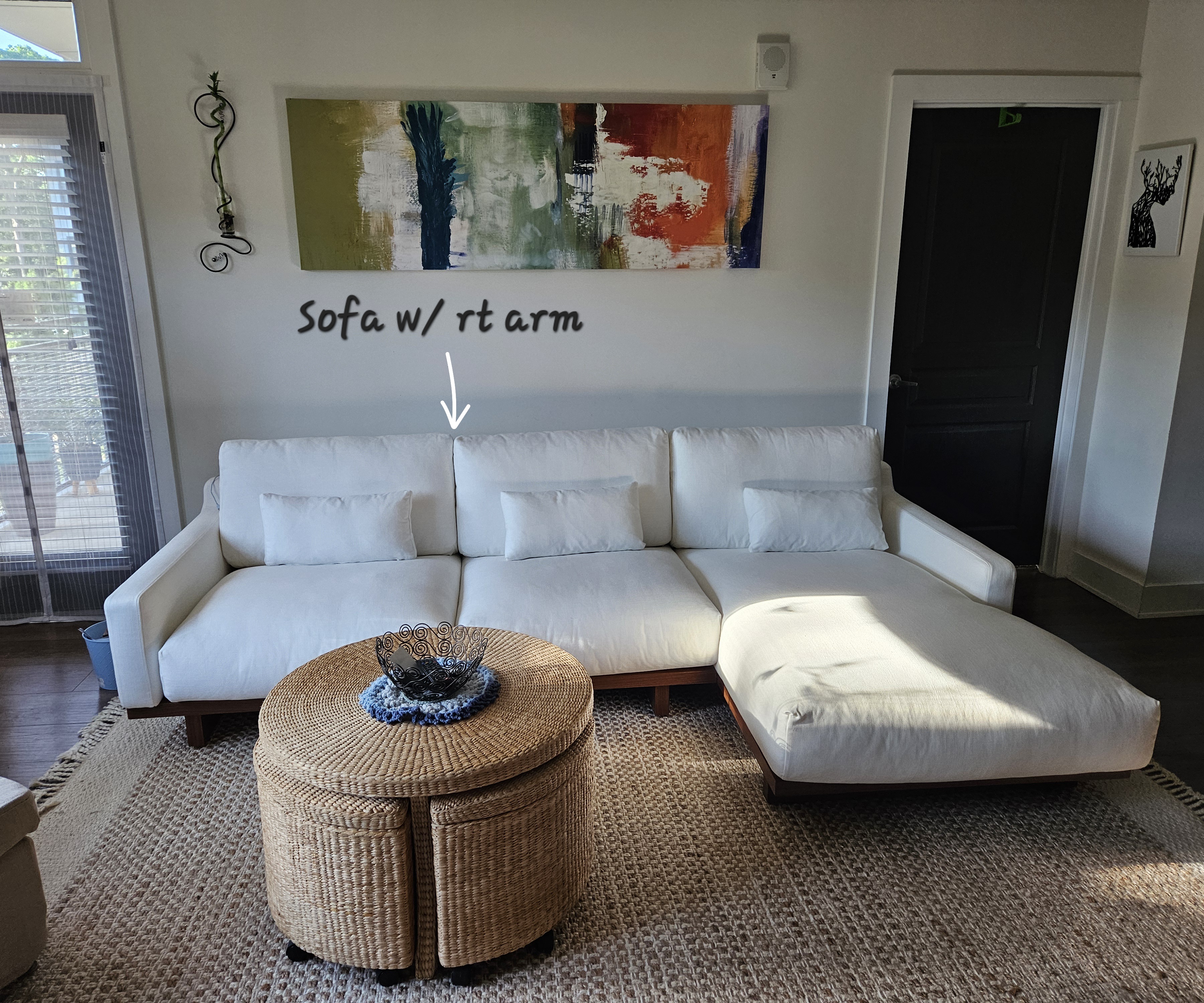 Couch with side table
