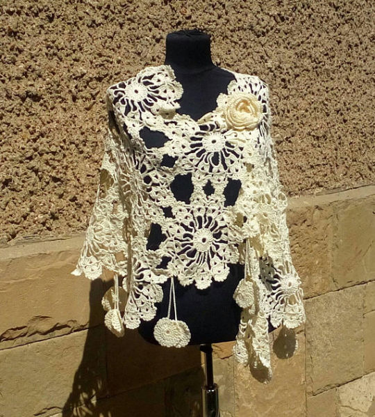 Champagne Crochet Wedding Dress