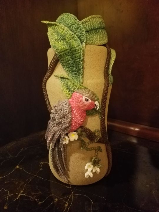 Crochet Bird Vase