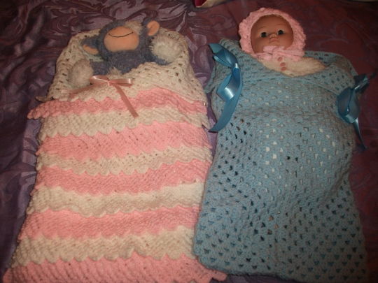 Knitted and Crocheted Baby Nest - Crochet creation by ...