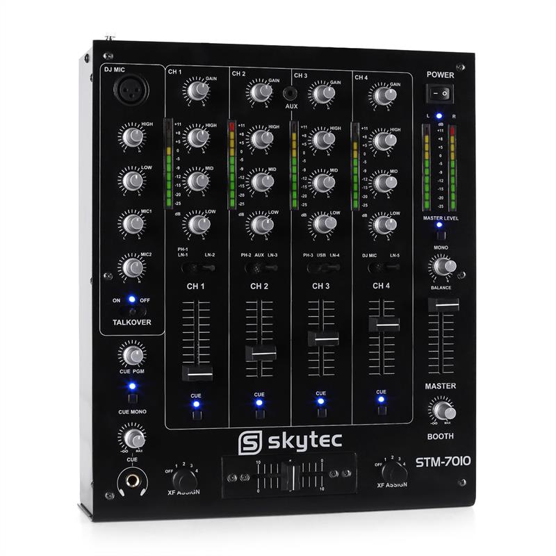 Skytec STM-7010, 4kanálový DJ mixážní pult, USB, MP3, EQ