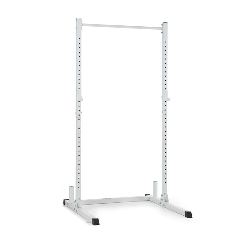 KLARFIT HR 1100, posilňovacia stanica, Half Rack 2 J-háky, tyč na zhyby, biela