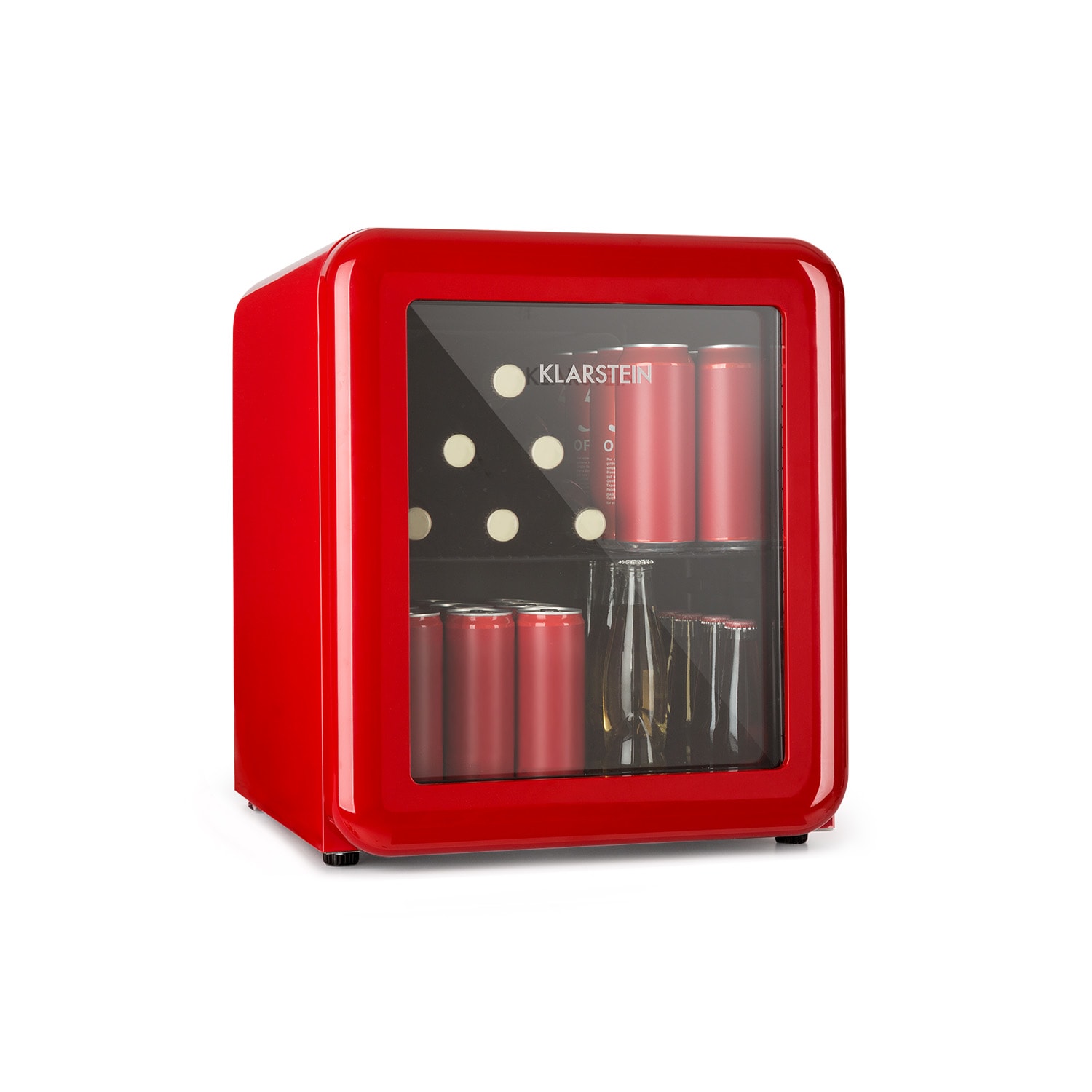 Klarstein PopLife 48, lednice na nápoje, 48 l, 0-10 °C, retro design, červená