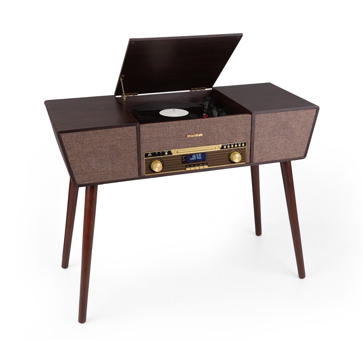 Auna Belle Epoque 1912, retro gramofon, CD, BT, USB, DAB + / FM, hnědý