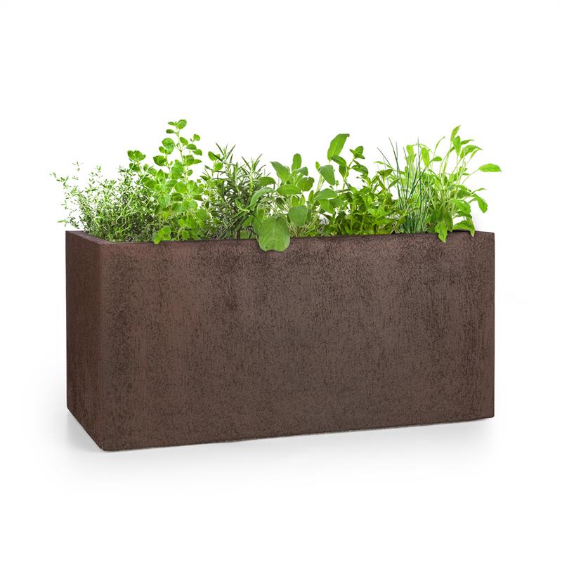 Blumfeldt Solid Grow Rust, květináč, 80 x 38 x 38 cm, fibreclay, rezavá barva