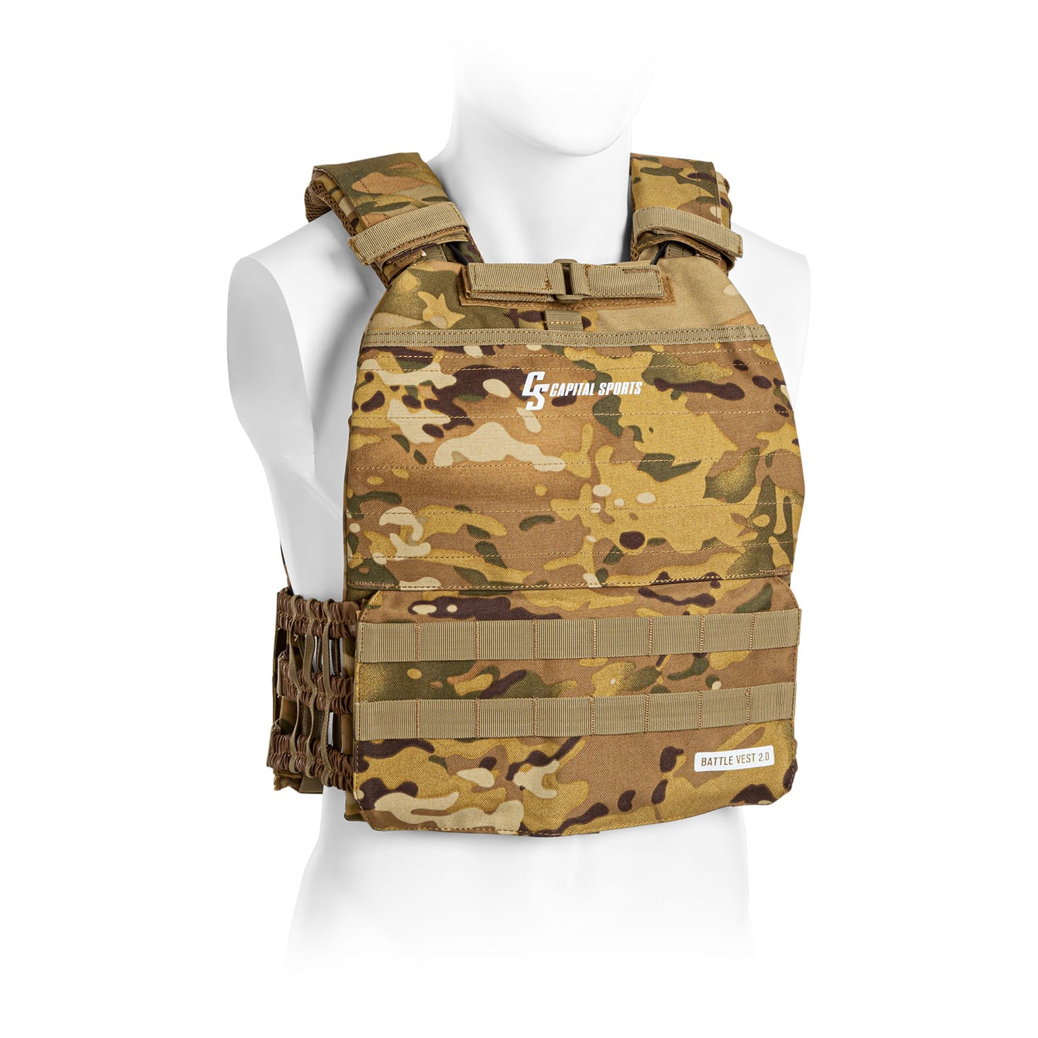 Capital Sports Battlevest 2.0, zátěžová vesta, 2x 2 závaží 5,75 (2,6) a 8,75 lbs (4,0 kg), camo