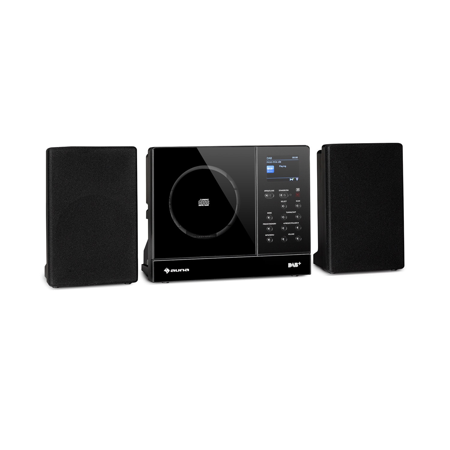 Auna Connect Vertical, internetové rádio, 2 x 5 W RMS, CD, IR/FM/DAB+, Spotify, BT, čierne