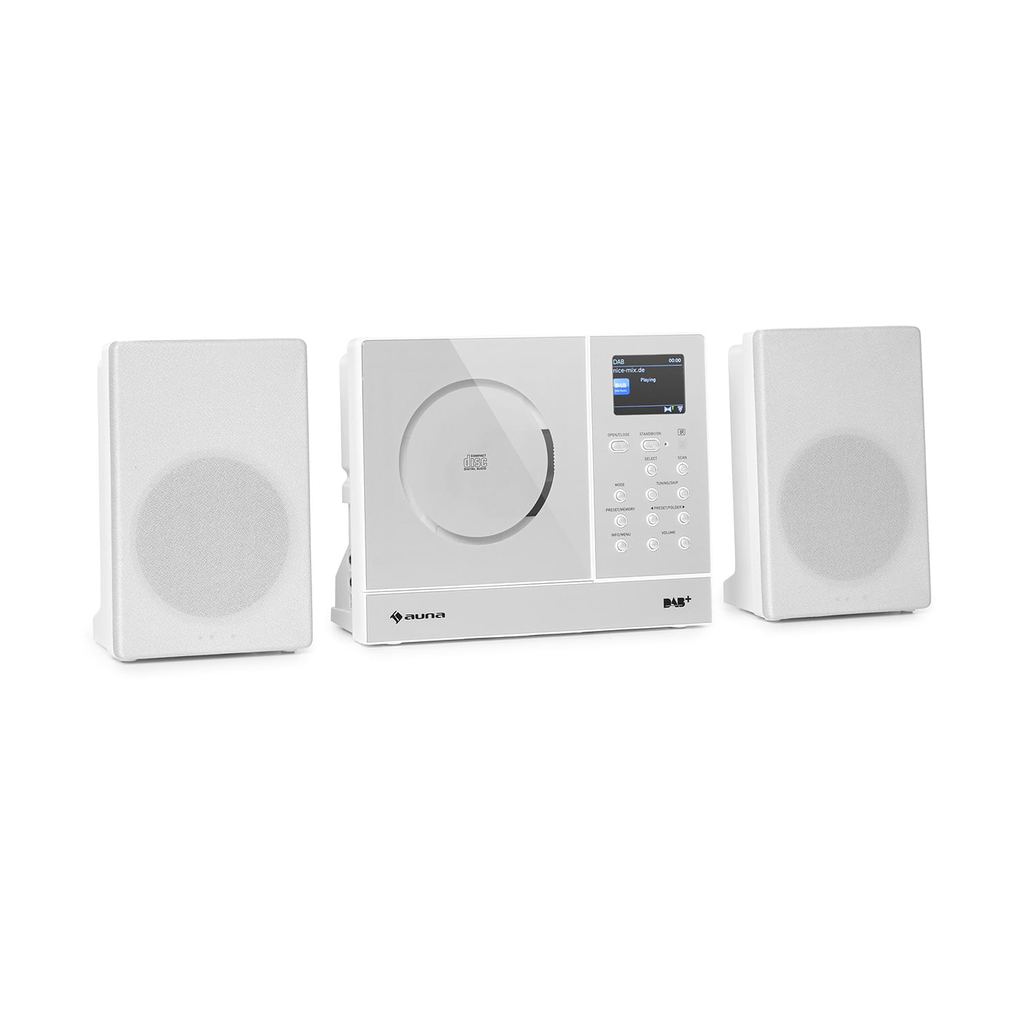 Auna Connect Vertical, internetové rádio, 2x 5W RMS, CD, IR / FM / DAB+, Spotify, BT, bílé