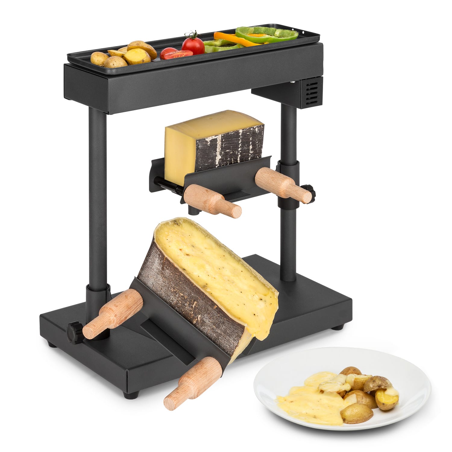 Klarstein Appenzell XL, raclette s grilom, 600 W, termostat, 2 stojany na syr