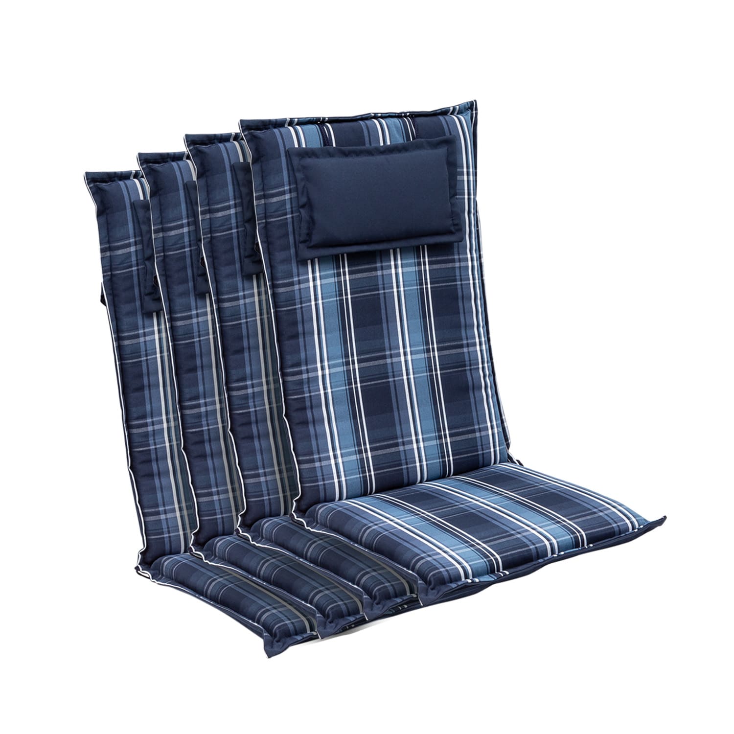 Blumfeldt Donau, poduška, čalúnenie na stoličku, vysoké operadlo, záhradná stolička, polyester, 50 x 120 x 6 cm, 4 x poduška