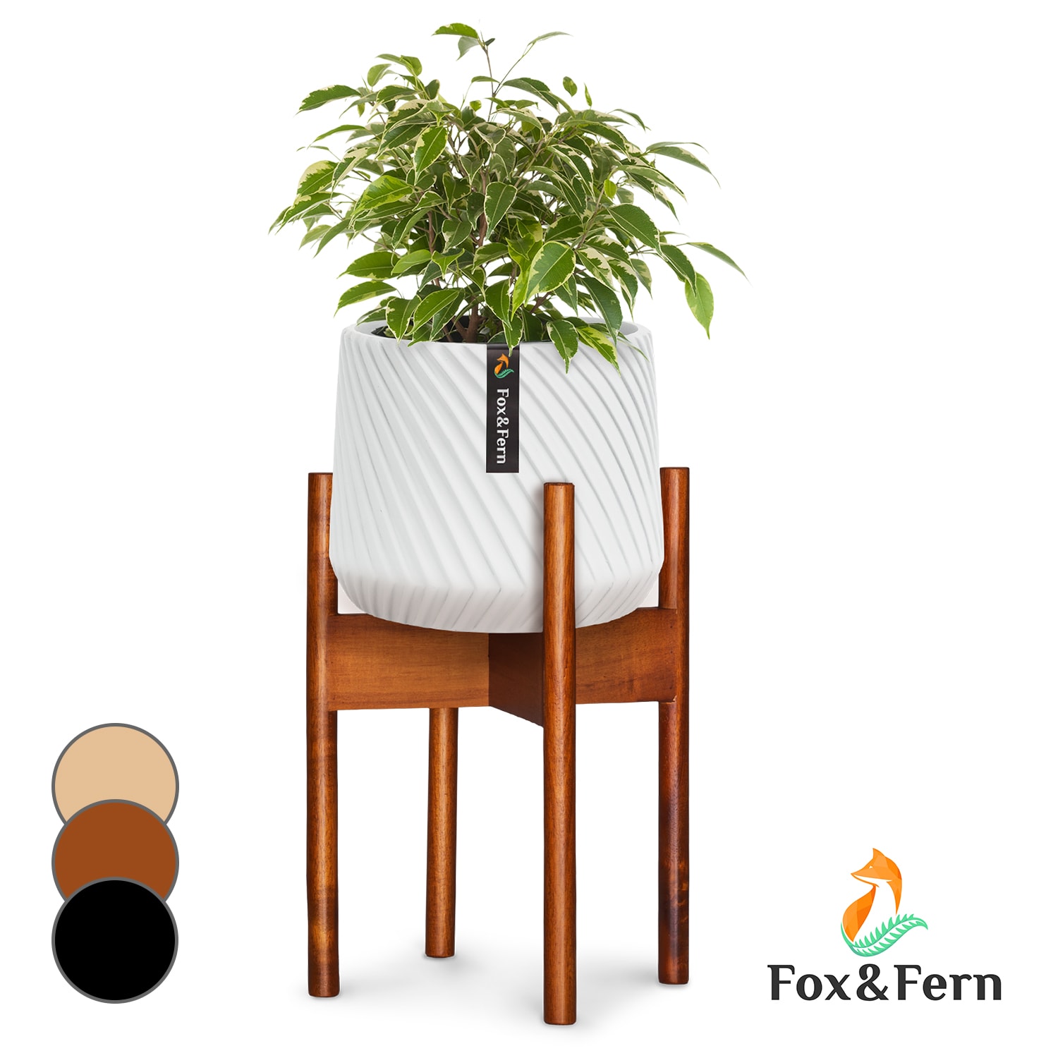 Fox & Fern Zeist, stojany na květiny, 2 výšky, kombinovatelné, zástrčný design, přírodní