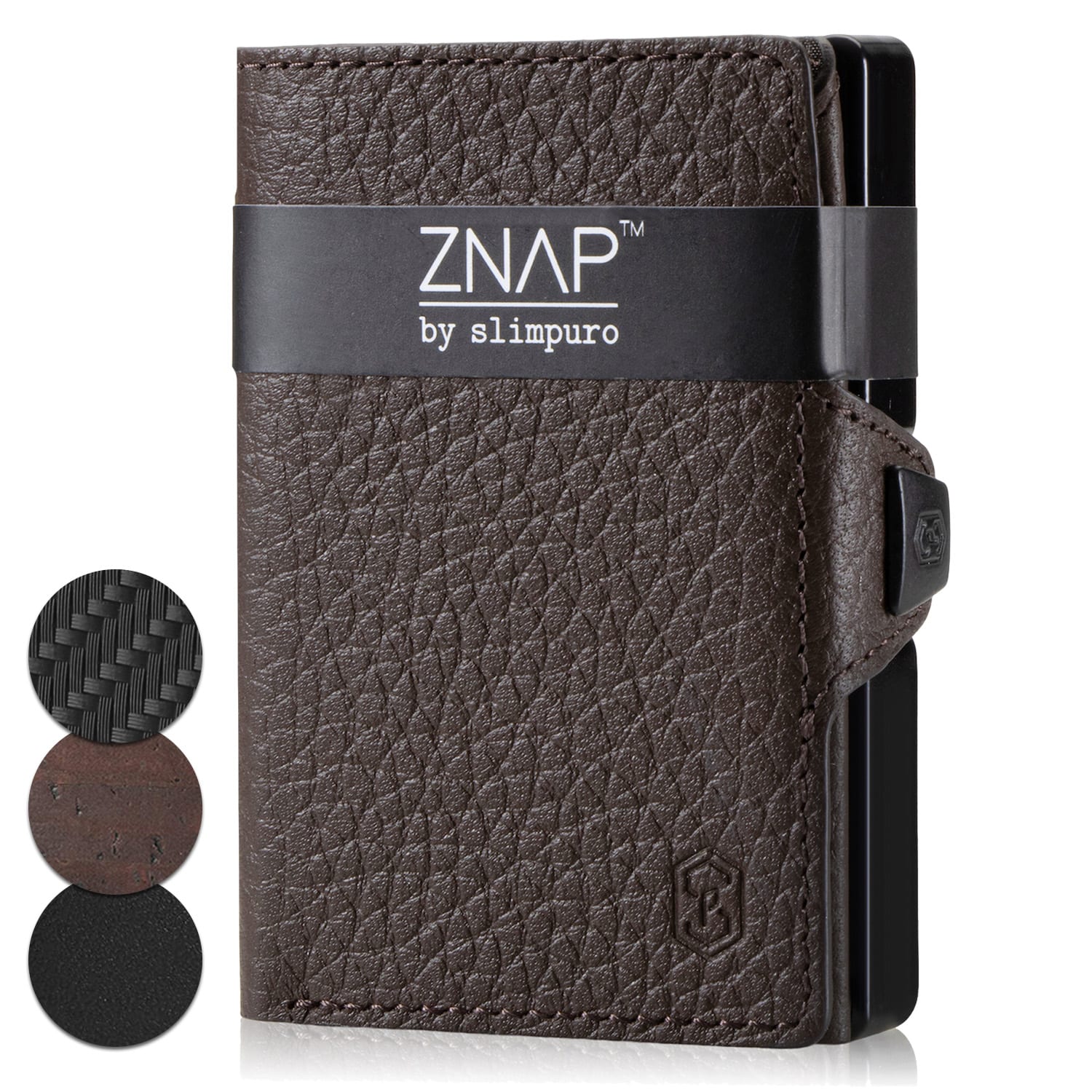 Slimpuro ZNAP, tenká peněženka, 12 karet, kapsa na mince, 8,9 × 1,8 × 6,3 cm (Š × V × H), RFID ochrana