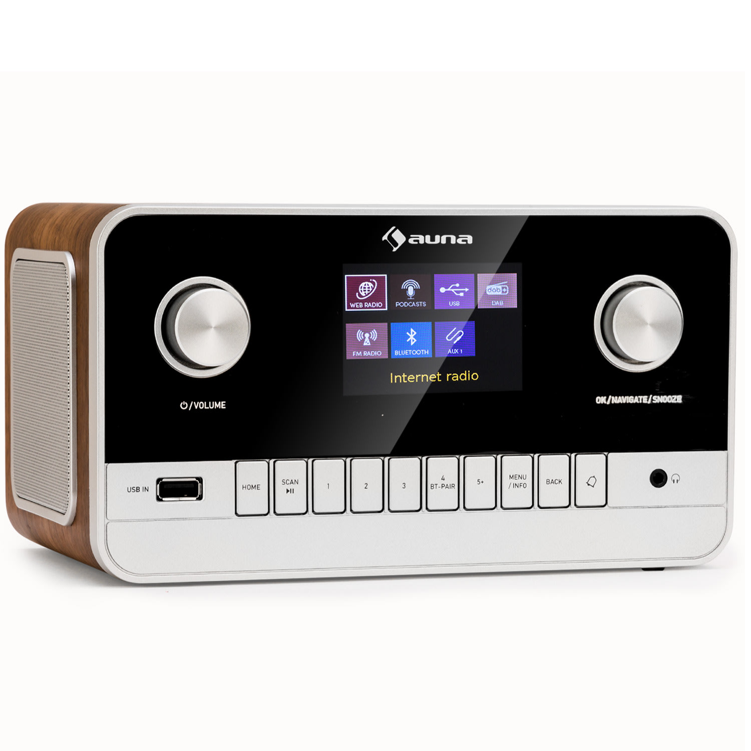 Auna Connect 100 MKII, internetové rádio, přehrávač médií, Bluetooth, DAB/DAB+, ovládání aplikací 