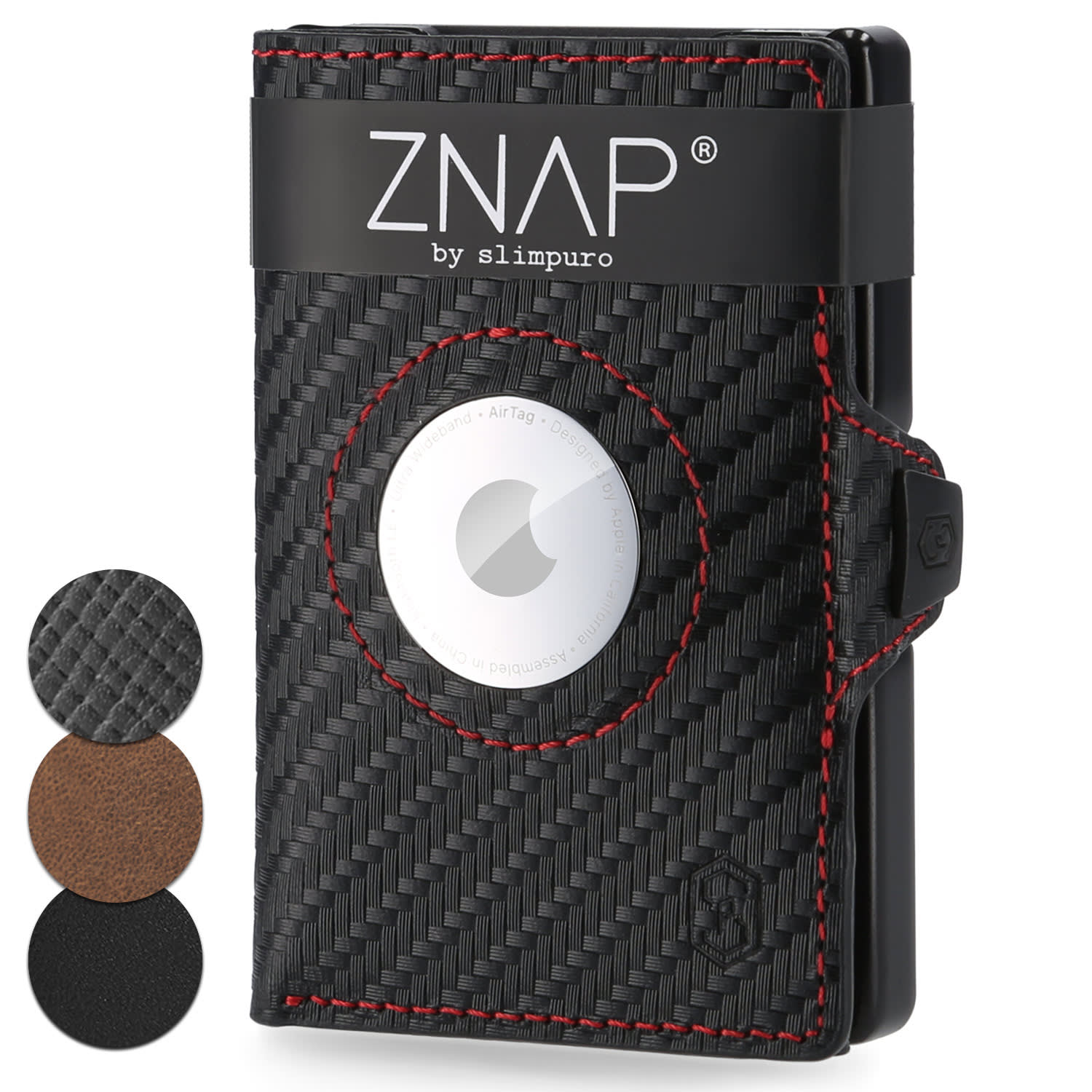 Slimpuro ZNAP Airtag Wallet, 12 kariet, priehradka na mince, 8,9 x 1,8 x 6,3 cm (Š x V x H), ochrana RFID