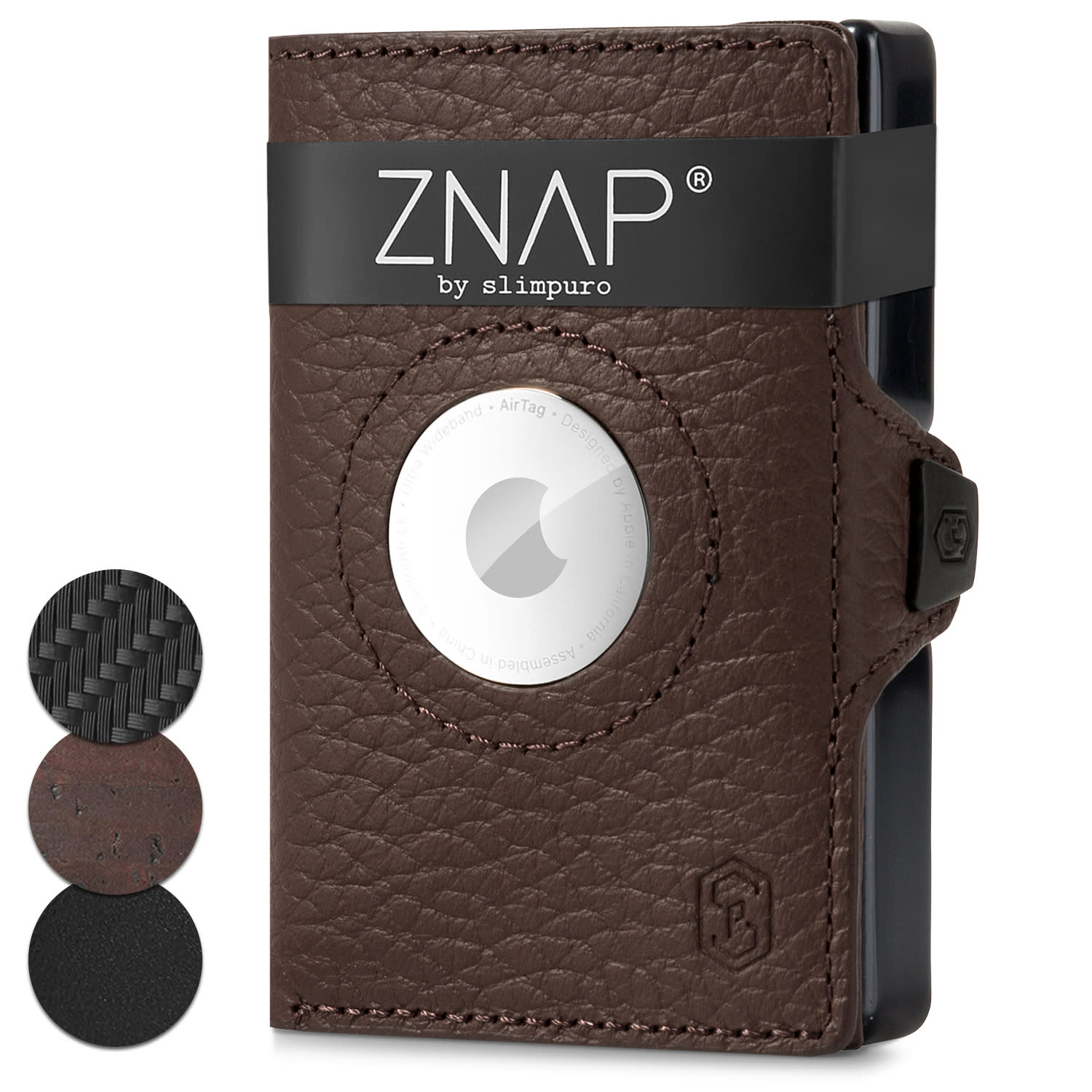 Slimpuro ZNAP Airtag Wallet, 12 karet, přihrádka na mince, 8,9 x 1,8 x 6,3 cm (Š x V x H), ochrana RFID