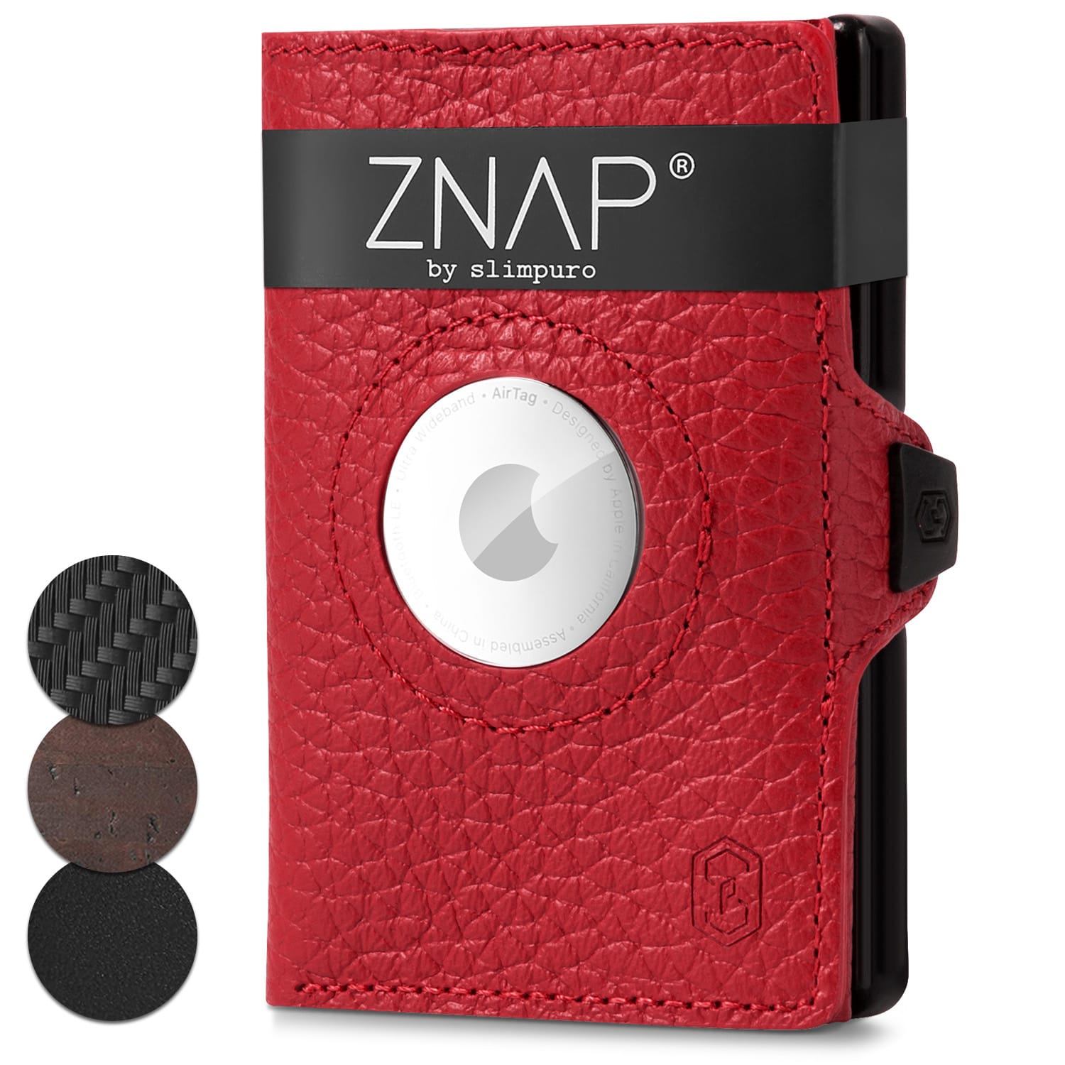 Slimpuro ZNAP Airtag Wallet, 8 karet, přihrádka na mince, 8,9 x 1,5 x 6,3 cm (Š x V x H), ochrana RFID