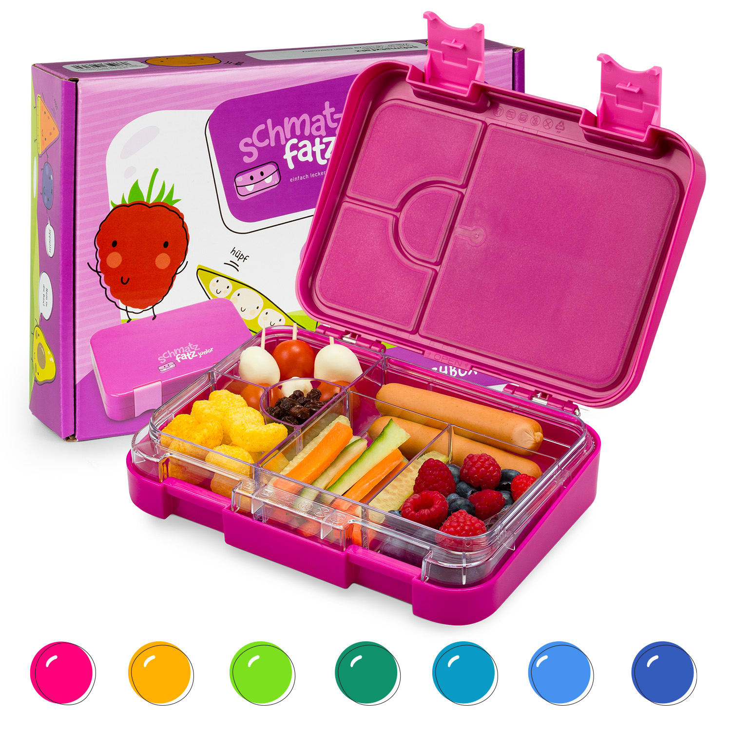 Klarstein junior Lunchbox, 6 priehradiek, 21,3 x 15 x 4,5 cm (Š x V x H), bez BPA