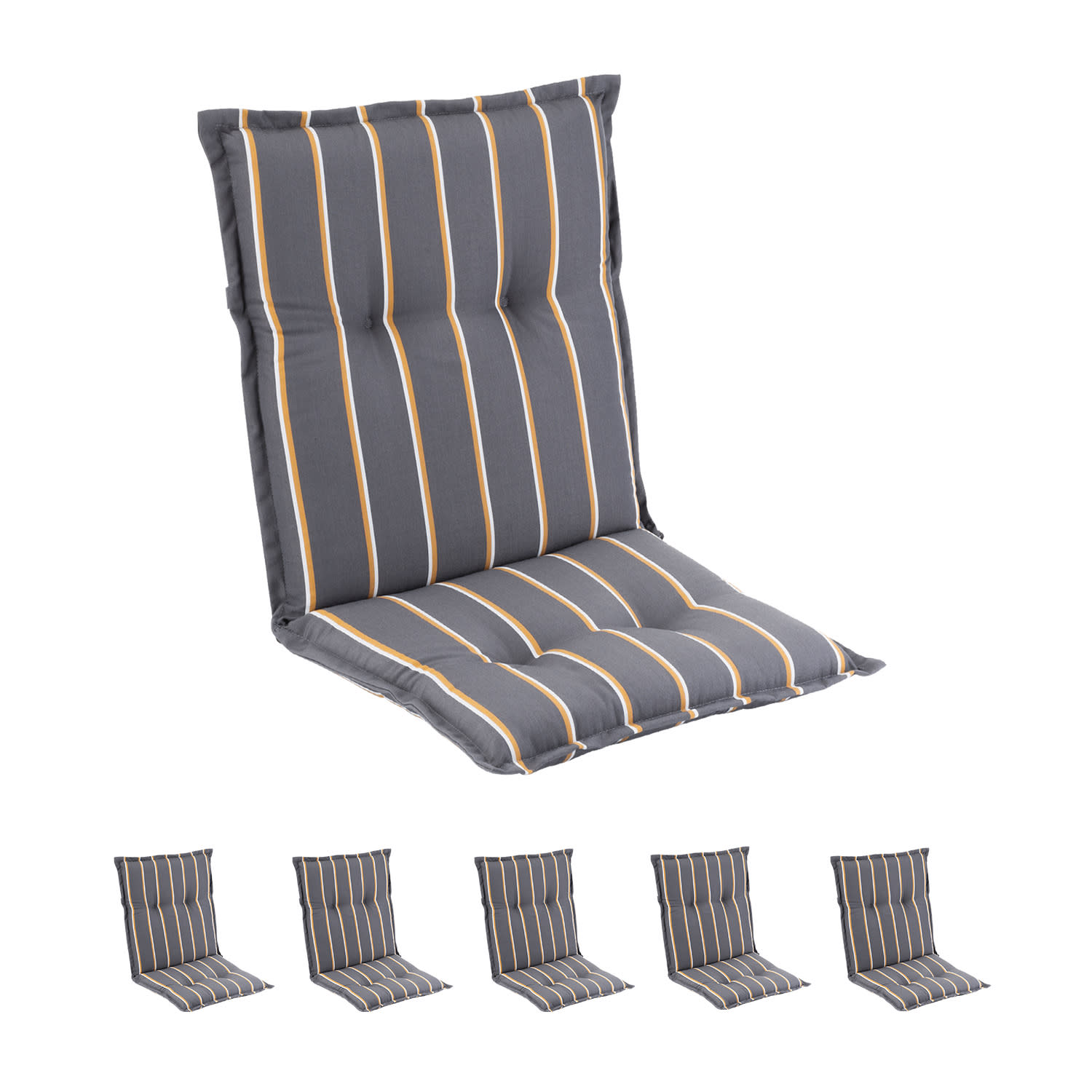 Blumfeldt Sylt, čalúnená podložka, podložka na stoličku, podložka na vyššie polohovacie kreslo, vankúš, polyester, 50 × 120 × 9 cm, 6 × podložka