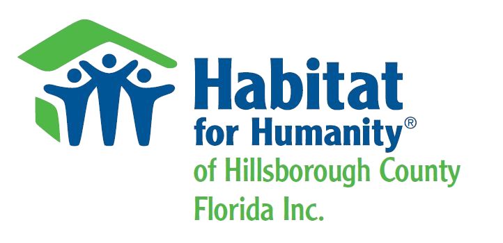 Logo for "HABITAT FOR HUMANITY OF HILLSBOROUGH COUNTY FLORIDA"
