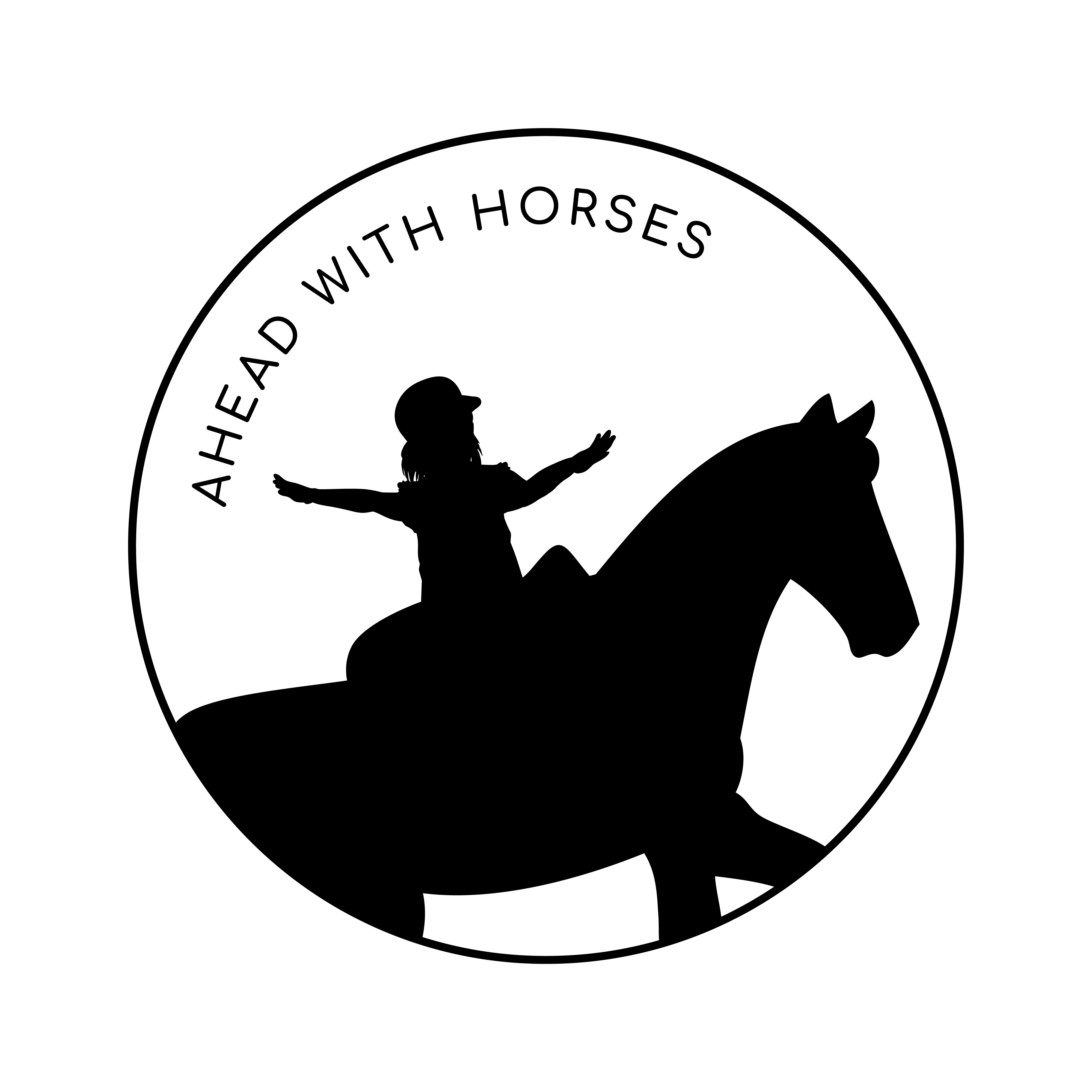 Logo for "AHEAD WITH HORSES INC"