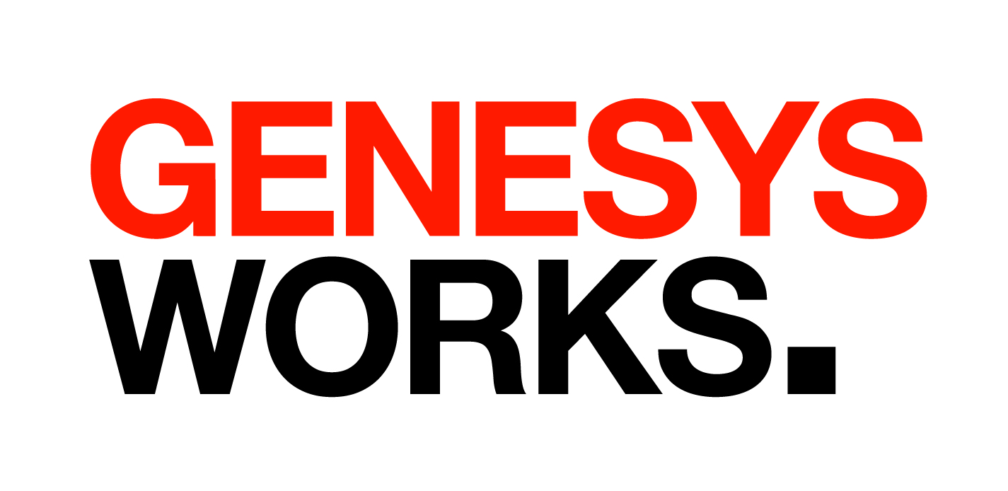 Logo for "GENESYS WORKS"
