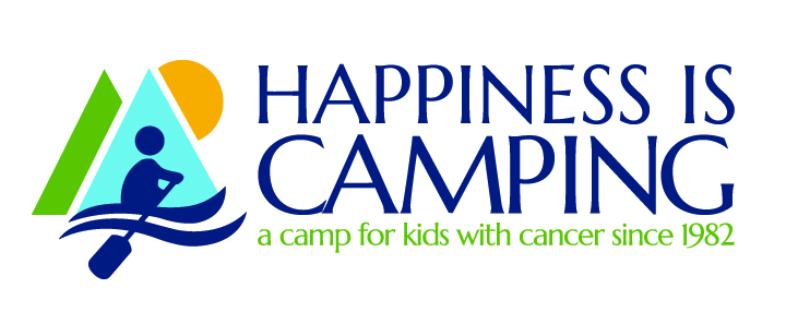 Logo for "HAPPINESS IS CAMPING"