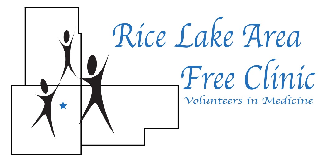 Logo for "RICE LAKE AREA FREE CLINIC"