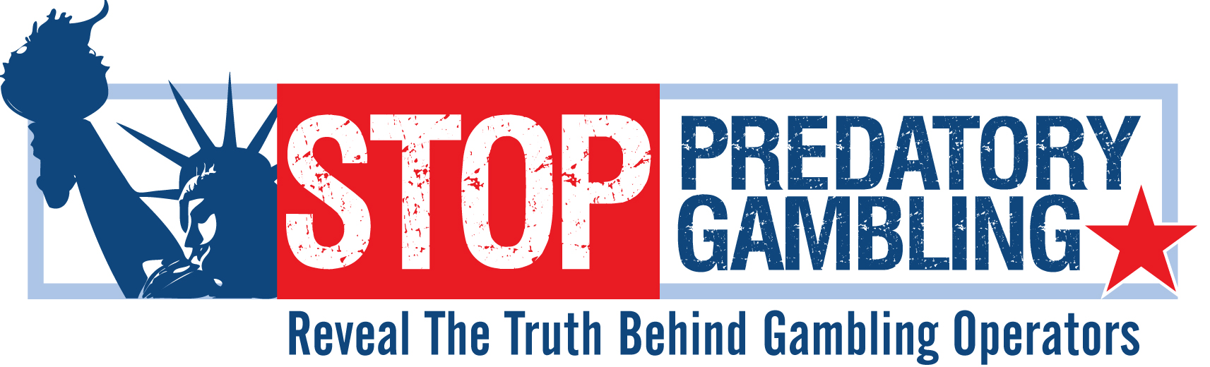 Logo for "STOP PREDATORY GAMBLING FOUNDATION"