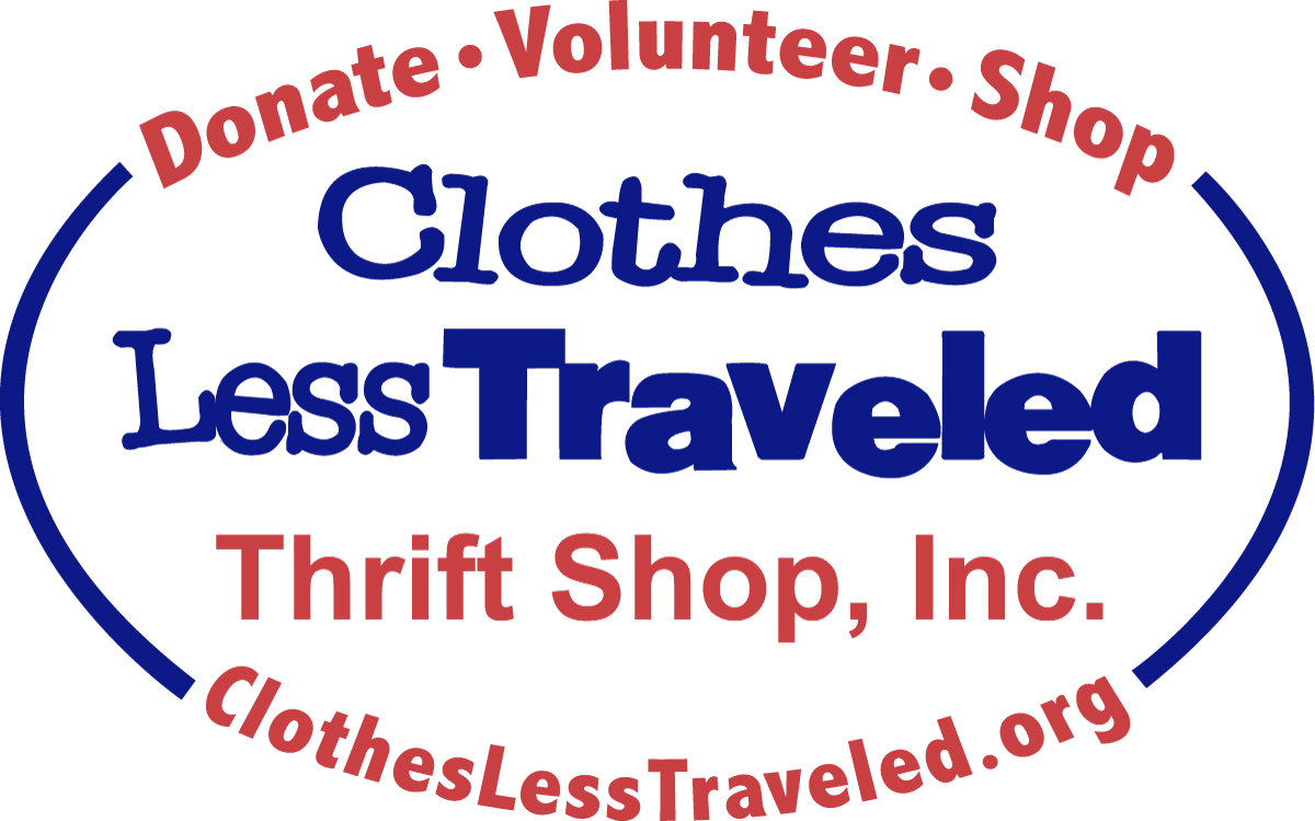 Logo for "CLOTHES LESS TRAVELED THRIFT SHOP INC"