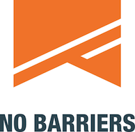 Logo for "NO BARRIERS USA"