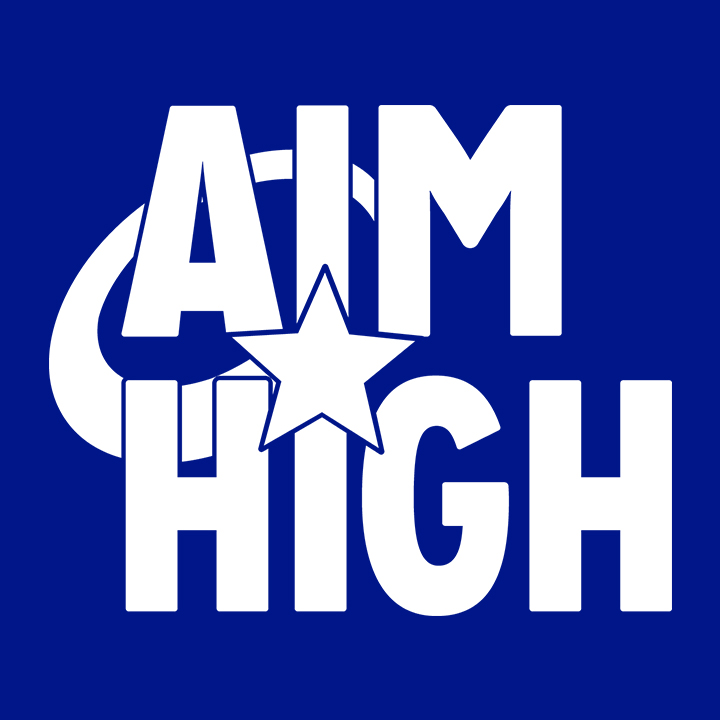 Logo for "AIM HIGH FOR HIGH SCHOOL"