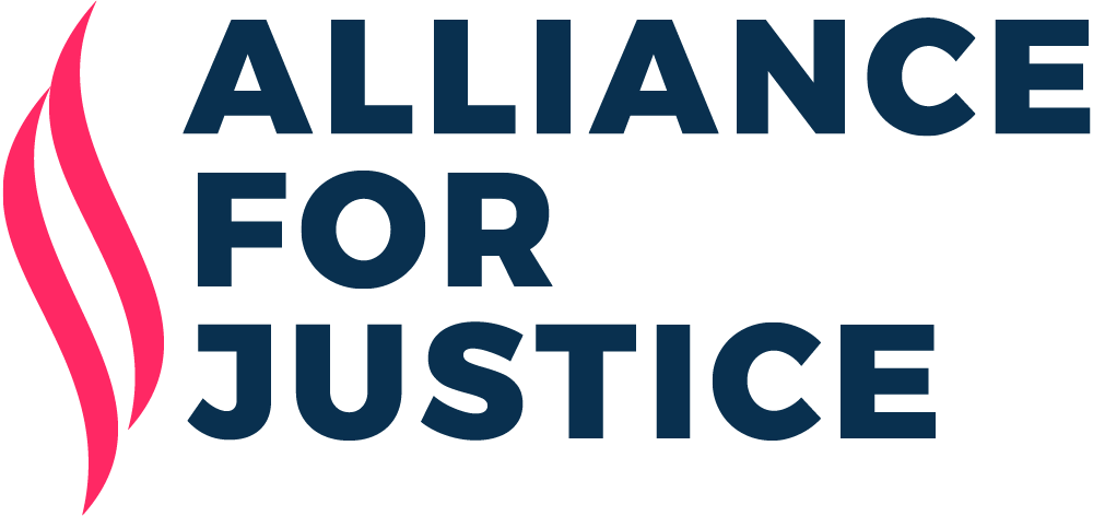 Logo for "ALLIANCE FOR JUSTICE"