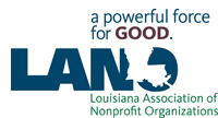 Logo for "LOUISIANA ALLIANCE FOR NONPROFITS"