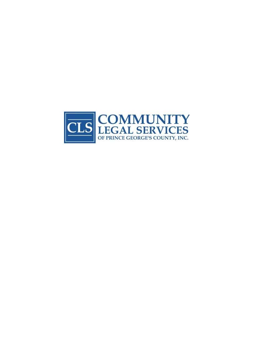 Logo for "COMMUNITY LEGAL SERVICES OF PRINCE GEORGE'S COUNTY"