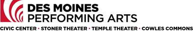 Logo for "DES MOINES PERFORMING ARTS"