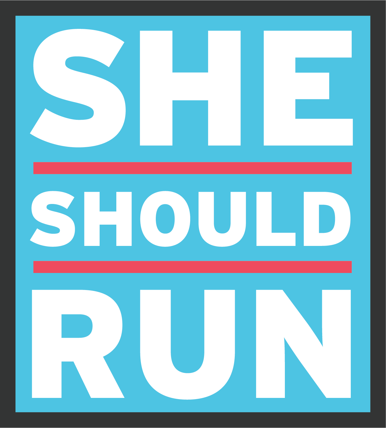 Logo for "SHE SHOULD RUN"