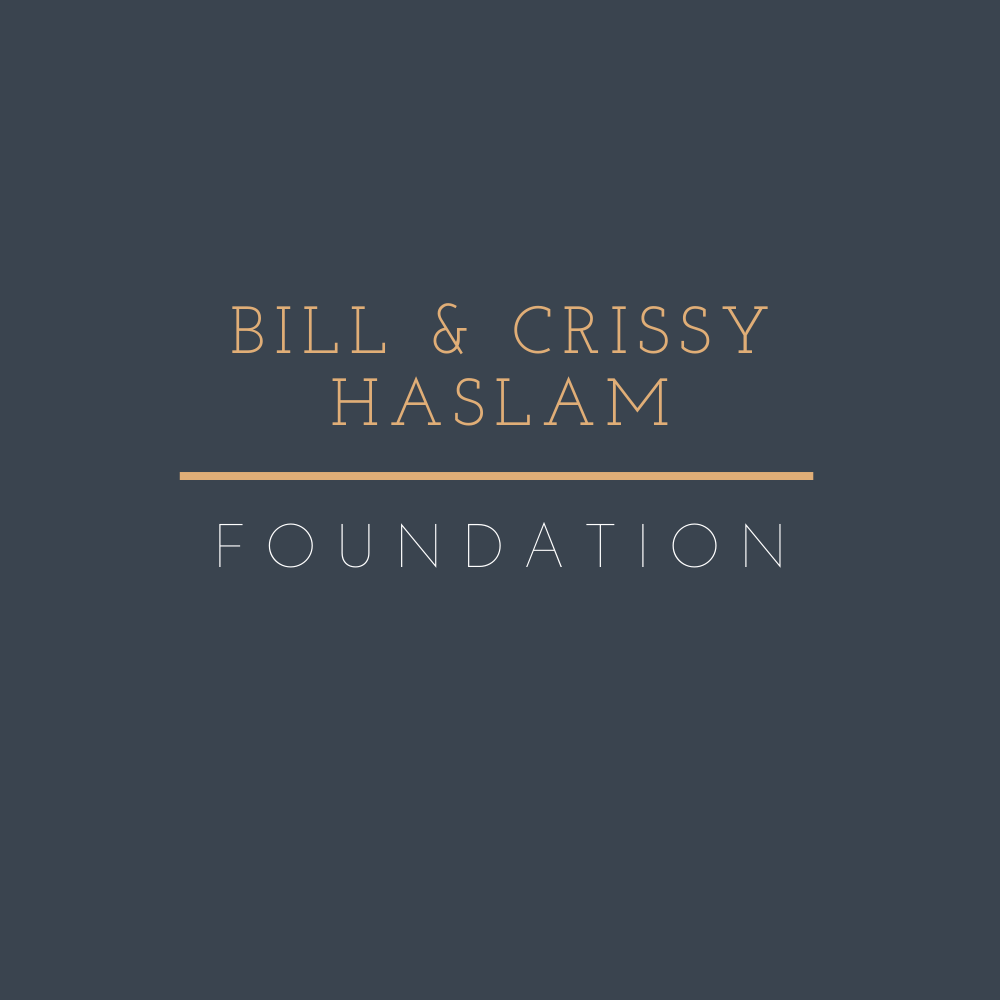 Logo for "BILL AND CRISSY HASLAM FOUNDATION"