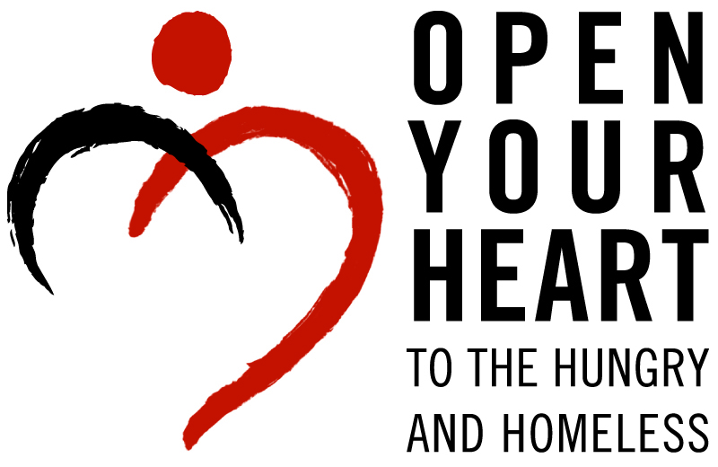 Logo for "OPEN YOUR HEART TO THE HUNGRY AND HOMELESS"