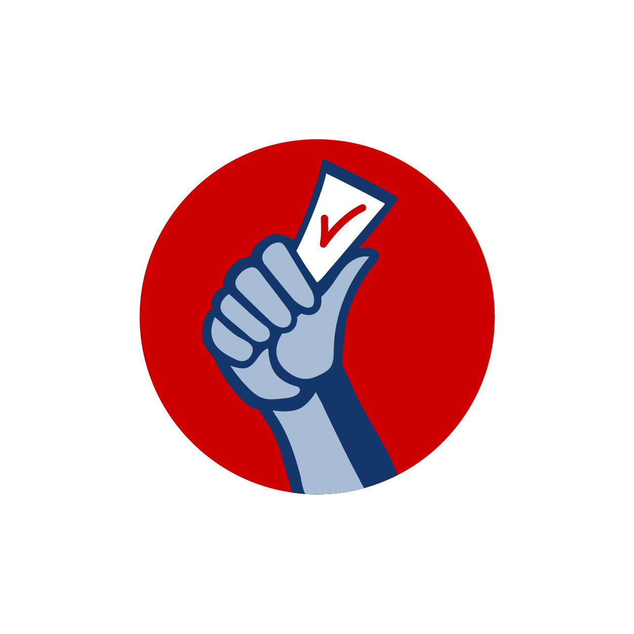 Logo for "VOTERIDERS"