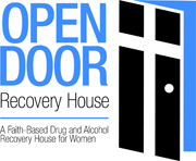 Logo for "OPEN DOOR RECOVERY HOUSE"