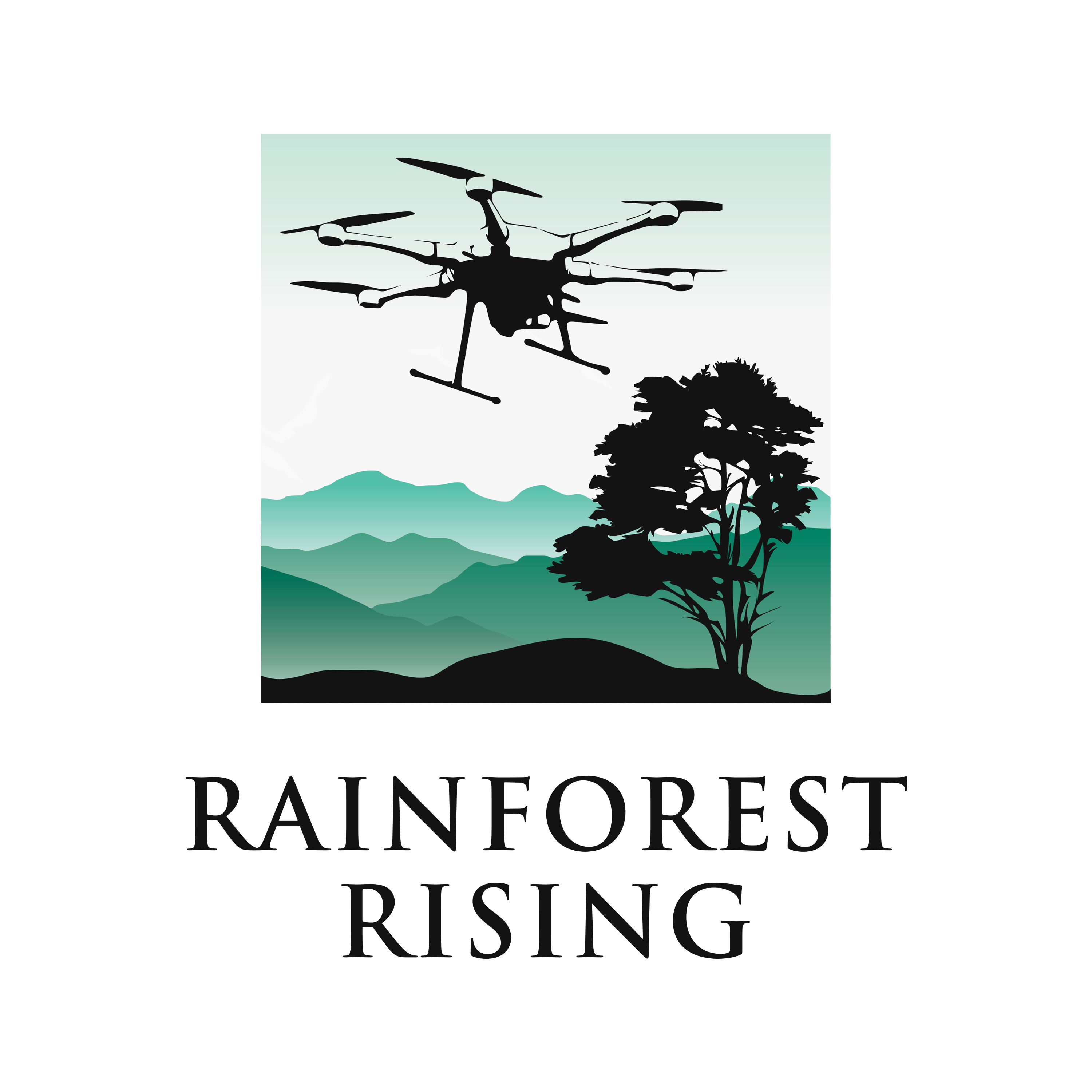 Logo for "RAINFOREST RISING"